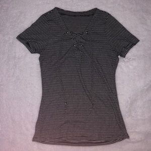 black and white striped shirt